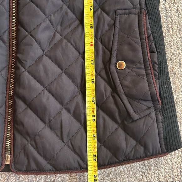 Quilted Black Preppy Old Money Vest Equestrian-style Gold Zipper, Women’s M - Picture 8 of 8